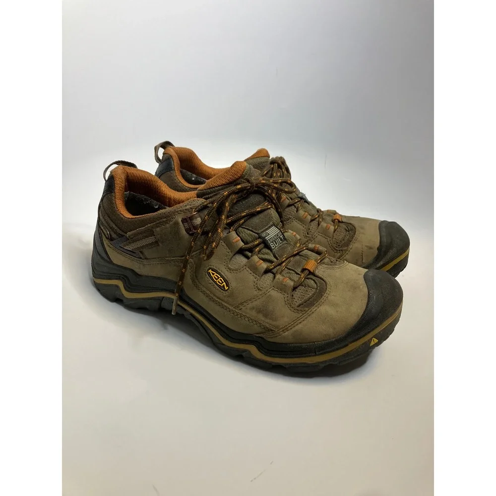 KEEN Durand Hiking Shoes Mens 11 Brown Good American Built Low Top Leather Trail